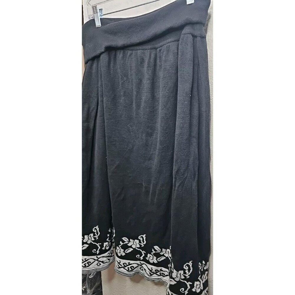Vintage Carole Little for St Tropez Peasant Goth Dark Academia Knit Maxi Skirt M